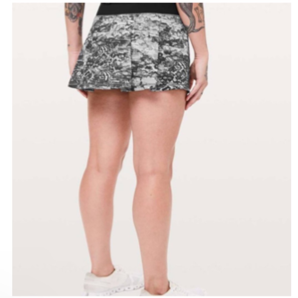 Lululemon Pace Rival Skirt Masked Lace Starlight Black Size 6 Tall